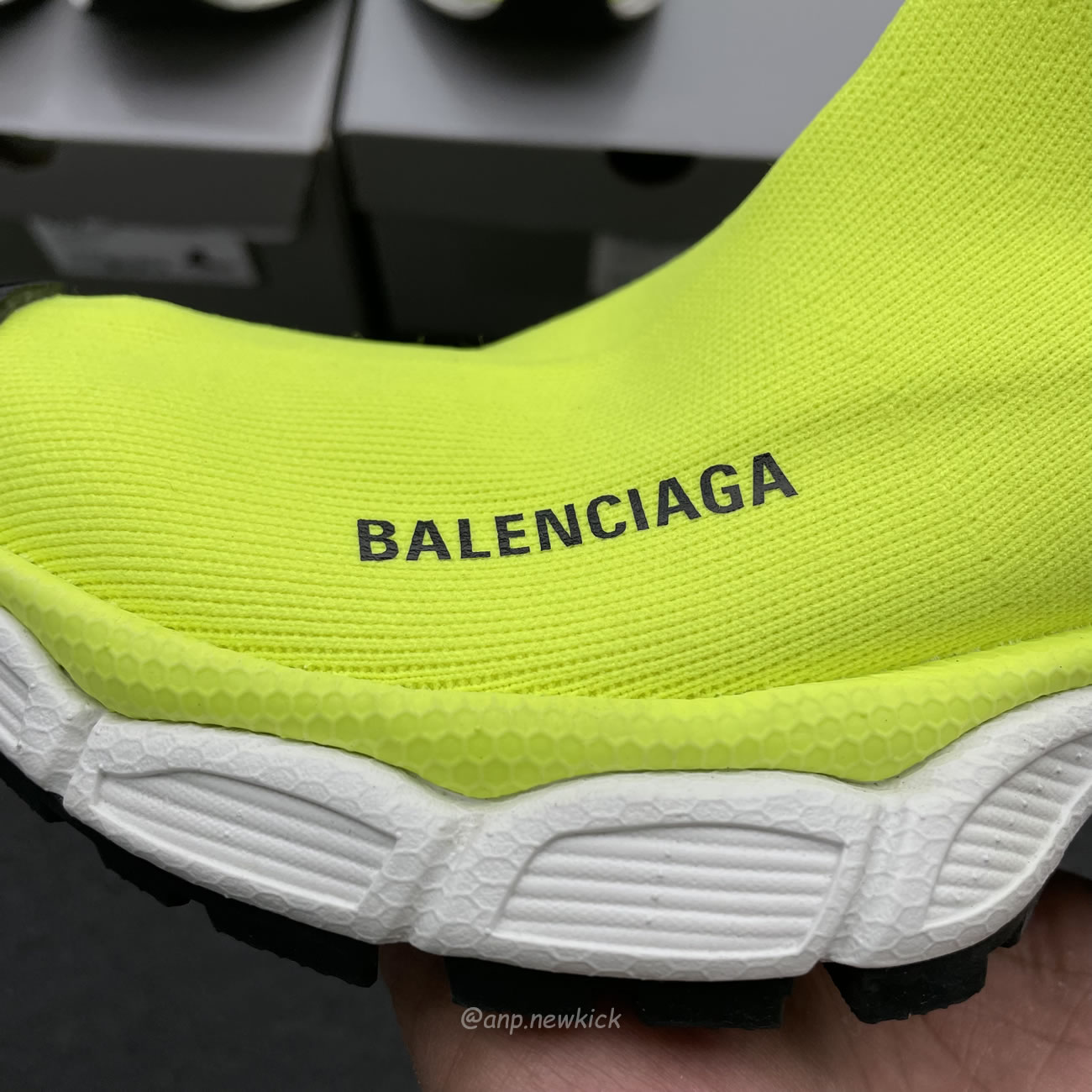 Balenciaga 3xl Sock Recycled Knit Sneakers Black White Fluo Yellow Beige (2) - newkick.org